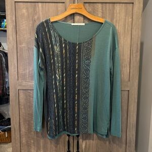 Peruvian Connection XS Long Sleeve Top Printed